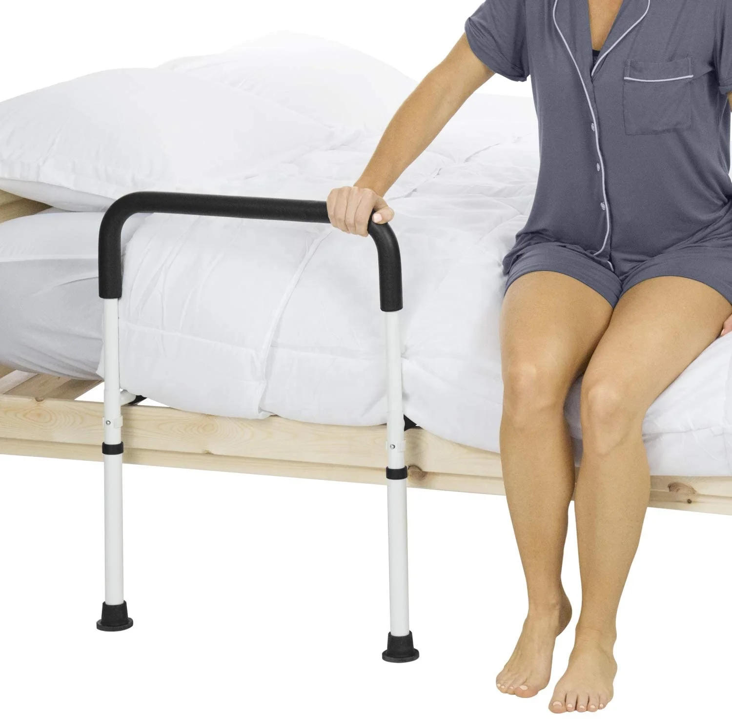 Safe standing bed assist handrail  for seniors