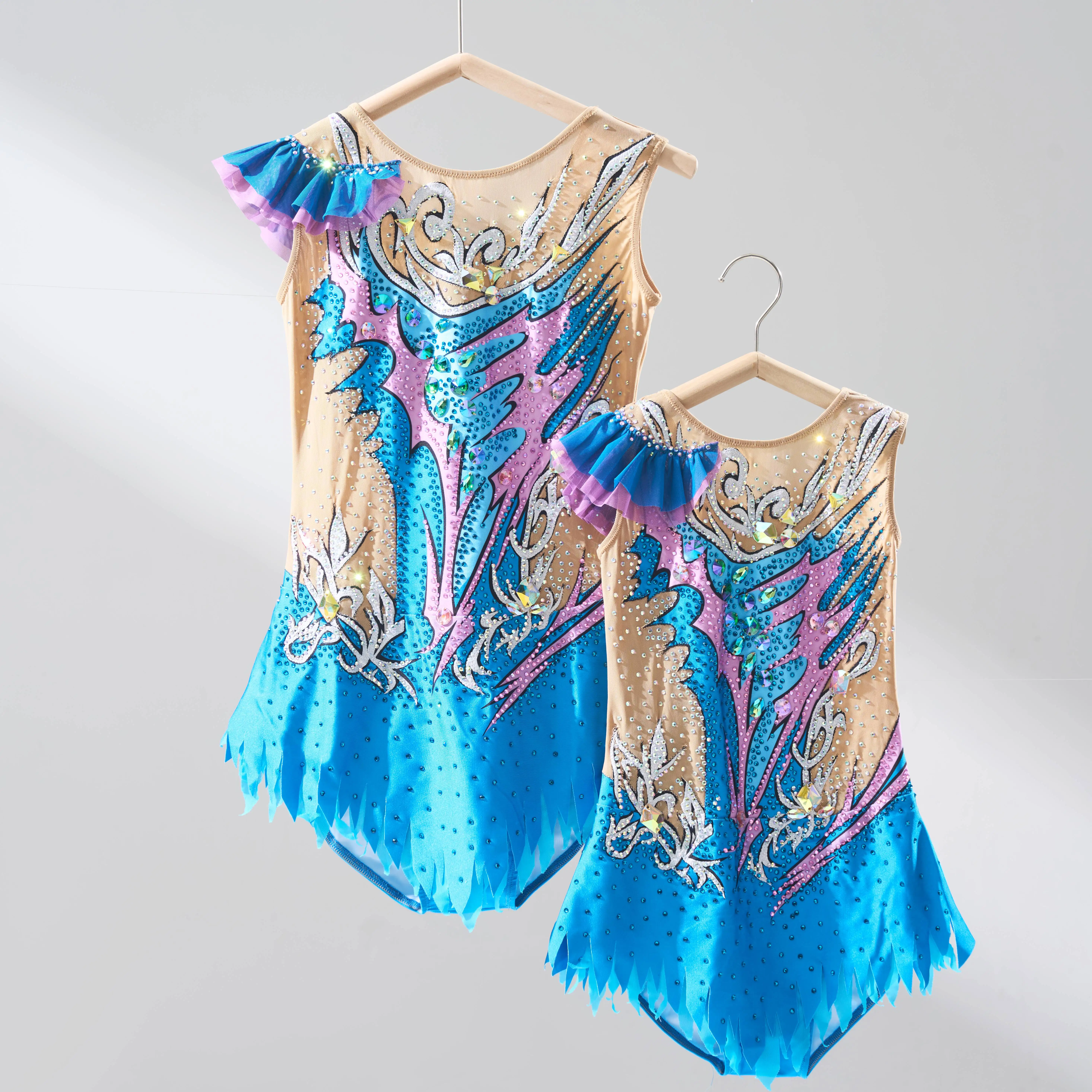 YIZHIJIAN Rhythmic Gymnastics Leotards Aerobics Fashion for girls Performance Stretchy Spandex Artistic Dance Costumes