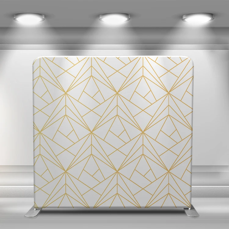 Portable high quality straight tension fabric white wall photobooth backdrop photography