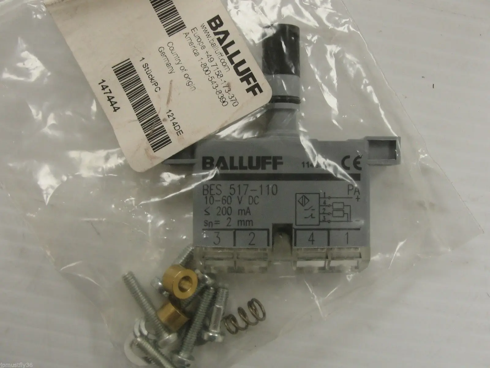 BALLUFF Inductive Proximity Sensor BESG06E60-PSC15B-EP01