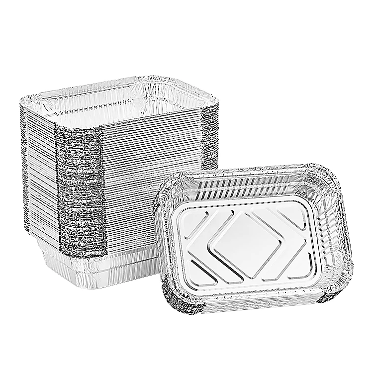 C18 Aluminum Container Disposable Foil Tray with Cardboard or Plastic Dome Lid 700ML 1.5LB To Go Food Pan Eco-Friendly REC19135I