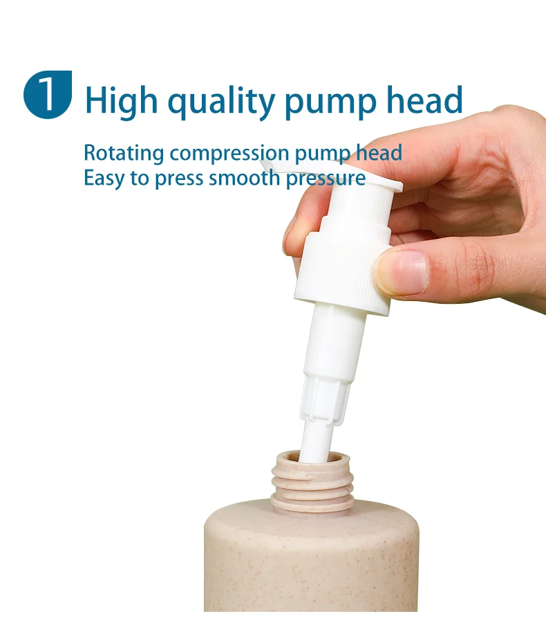 Customized Empty Biodegradable Wheat Straw Body Lotion Shower Gel Shampoo Cleanser Packaging