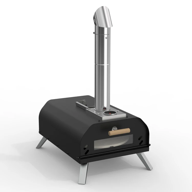 Multi-Fuel Outdoor Manual Rotating Wood Fired Pizza Oven Portable Stainless Steel Chimney Wood Pellet Pizza Oven