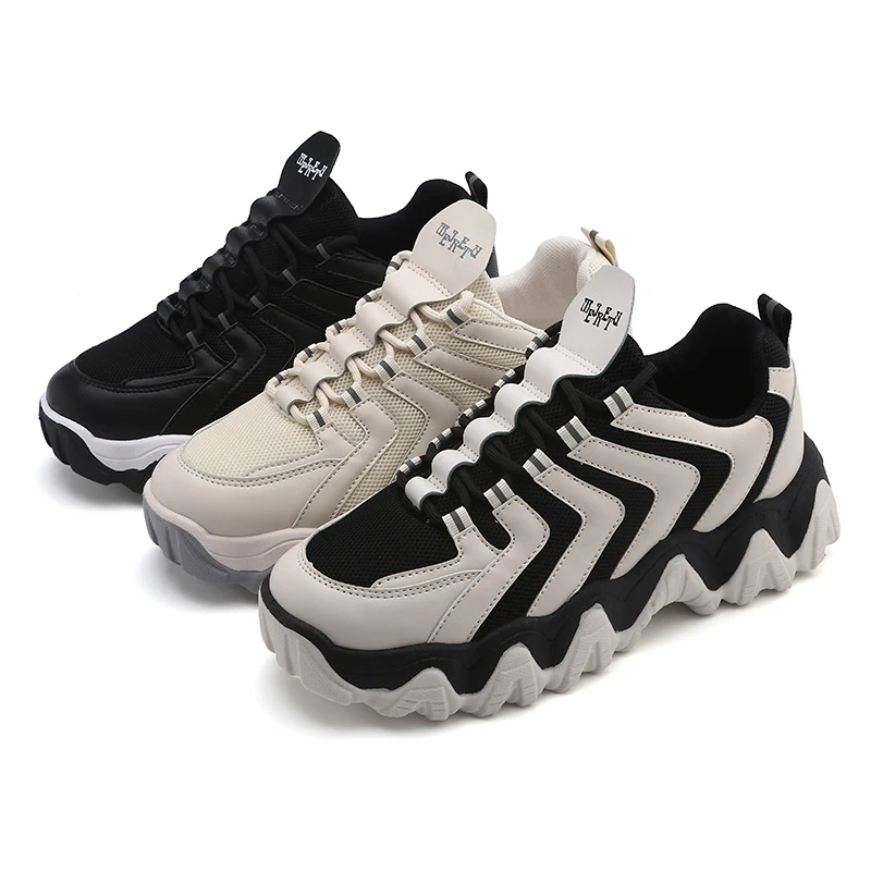 
New Style Sponge Cake Shoes Thick-Soled Non-Slip Dad Shoes Back Pull Loop Easy To Wear Casual Sports Shoes 