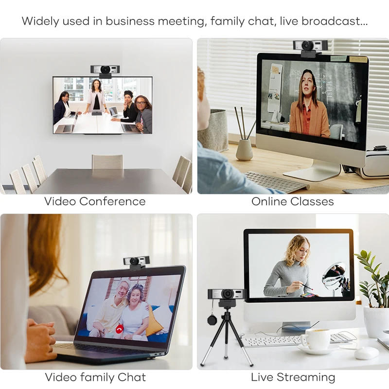  Rocware smart 4K ultra HD auto framing AI tracking PC USB Webcam with Microphone for Game streaming meeting education