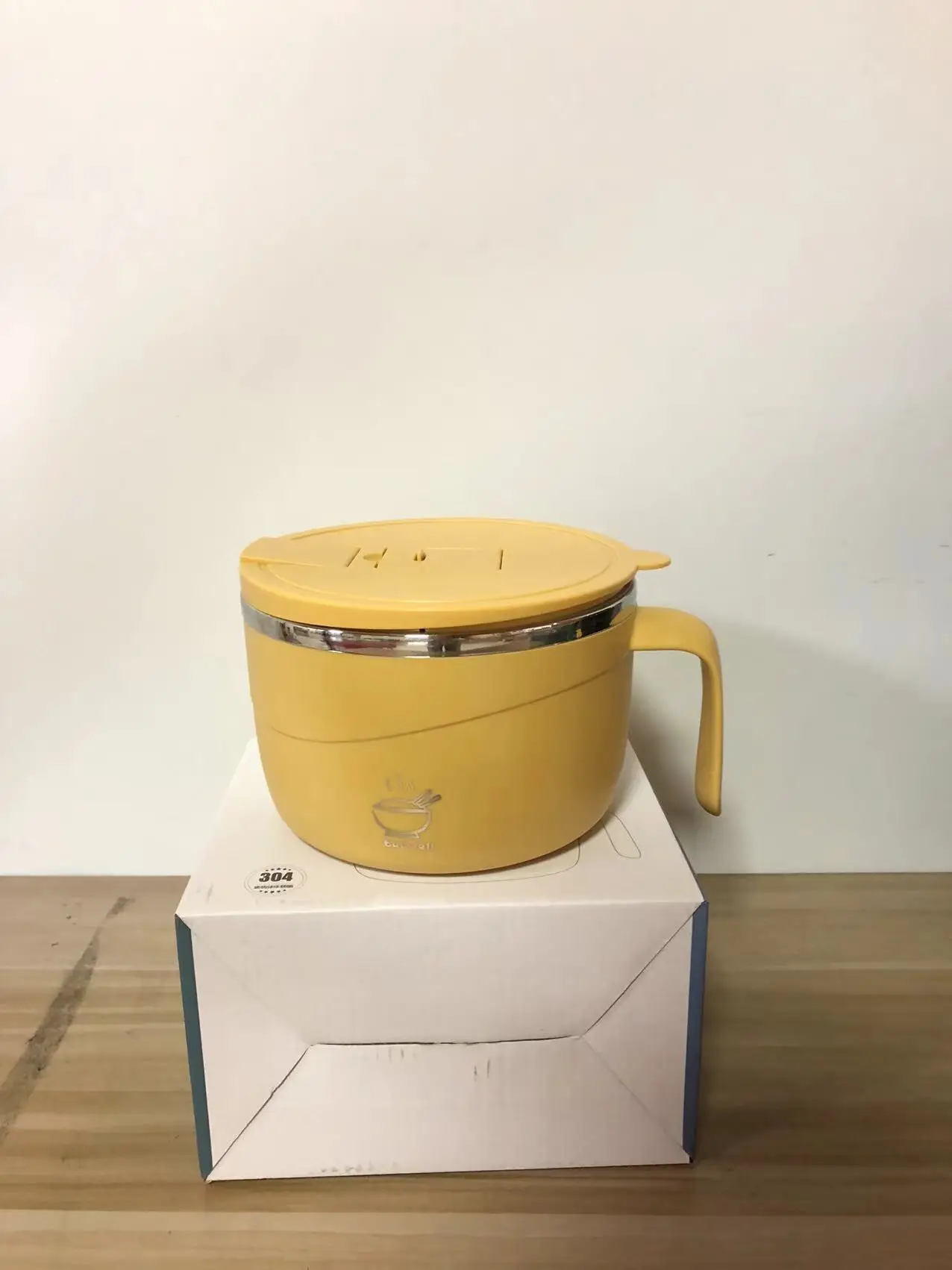 1200ml Instant Noodle Soup Bowl Container Ramen Bowl with Lid Breakfast cup Drainable water304 Stainless Steel