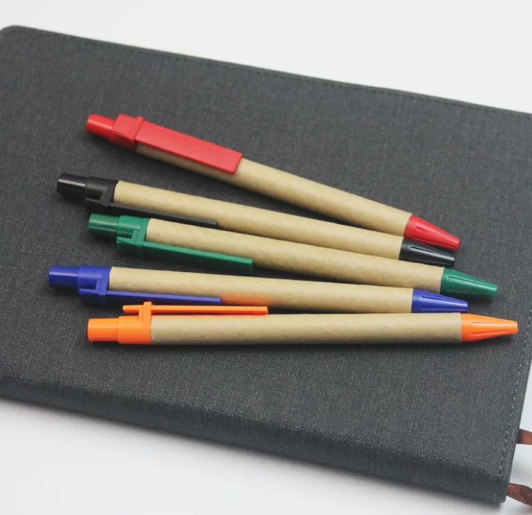 Eco Friendly Ballpoint Pen Medium Point Black Ink Click Pens for Writing Office Supplies Eco Friendly Pens