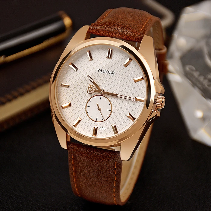 Leather Waterproof Men Watch Good Price Custom Logo New Two Dials Watch