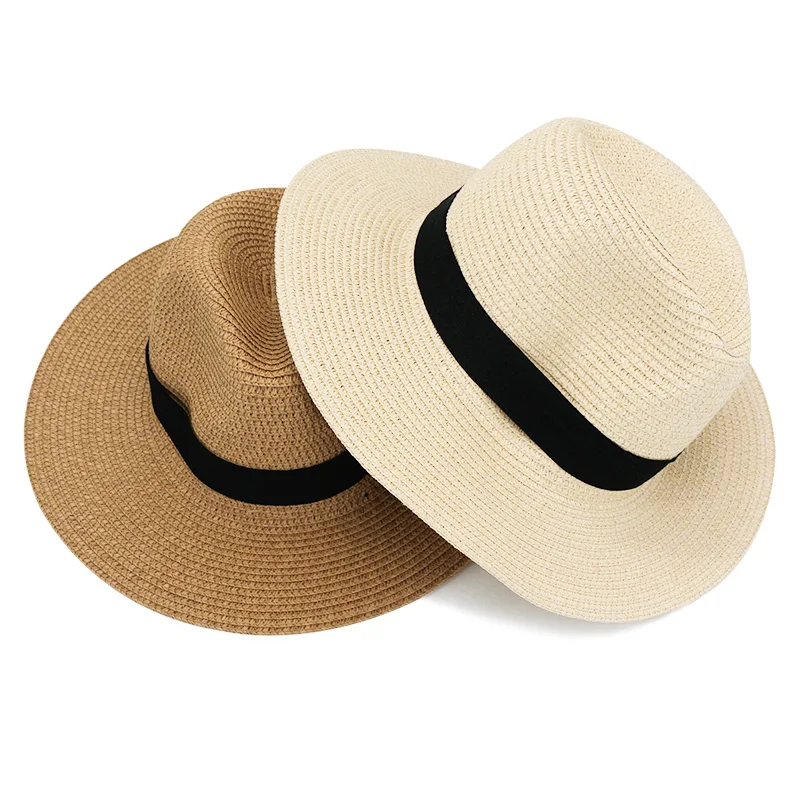 Wholesale Cuban Fedora Straw Panama Hat Ribbon Woman High Quality Hot Sale Super Designer Fidora straw hats with custom logo