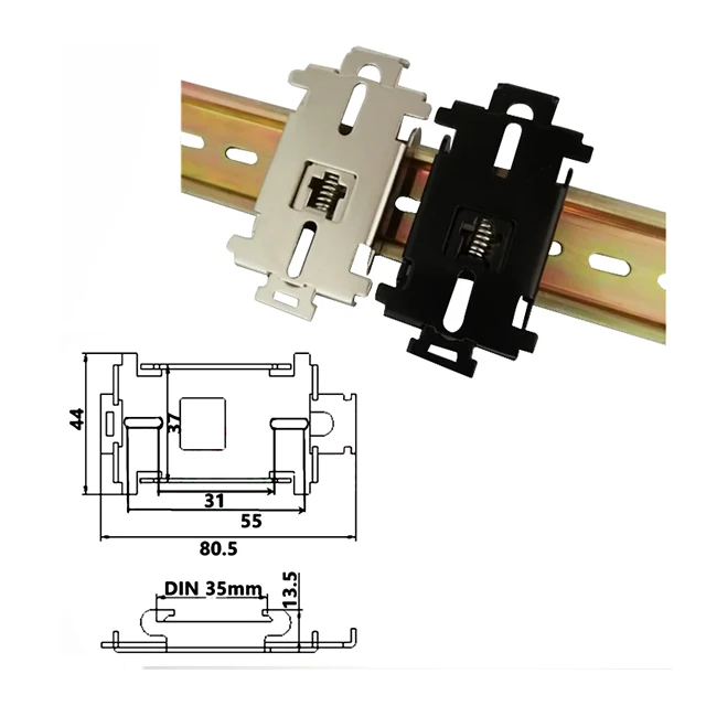Single Phase SSR 35mm Din Rail Solid State Relay Metal Din Rail Mounting Clip Bracket