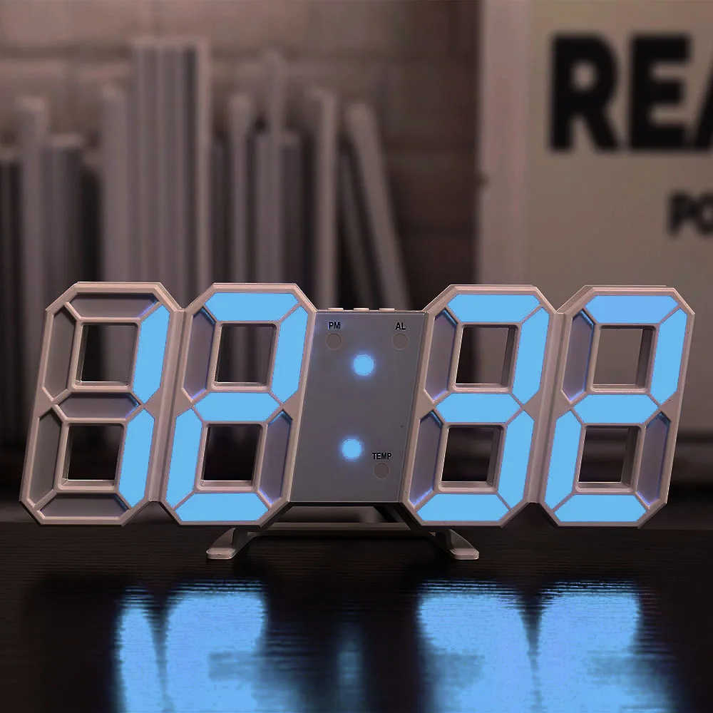 3D светодиодные настольные лампы Настенные часы с цифровым таймером ночная будильник для склада офиса гостиной 12/24 ч яркость того чтобы