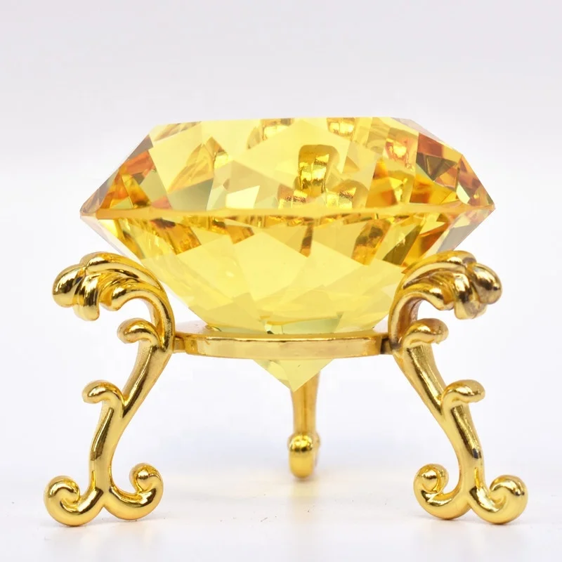 Оптовая продажа, дешевые стеклянные бриллианты, пресс-папье, сделанные на заказ, Кристальные бриллианты K9 с подставкой для украшения дома