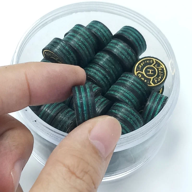 Original Jassinry 14mm cue tips S/M/H hardness black and green billiard tip Pool stick tips 7layers pigskin Billiard accessories