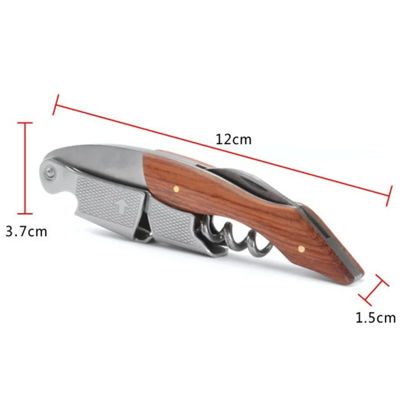 Stainless Steel Metal Funny Wine Opener with Wood Handle
