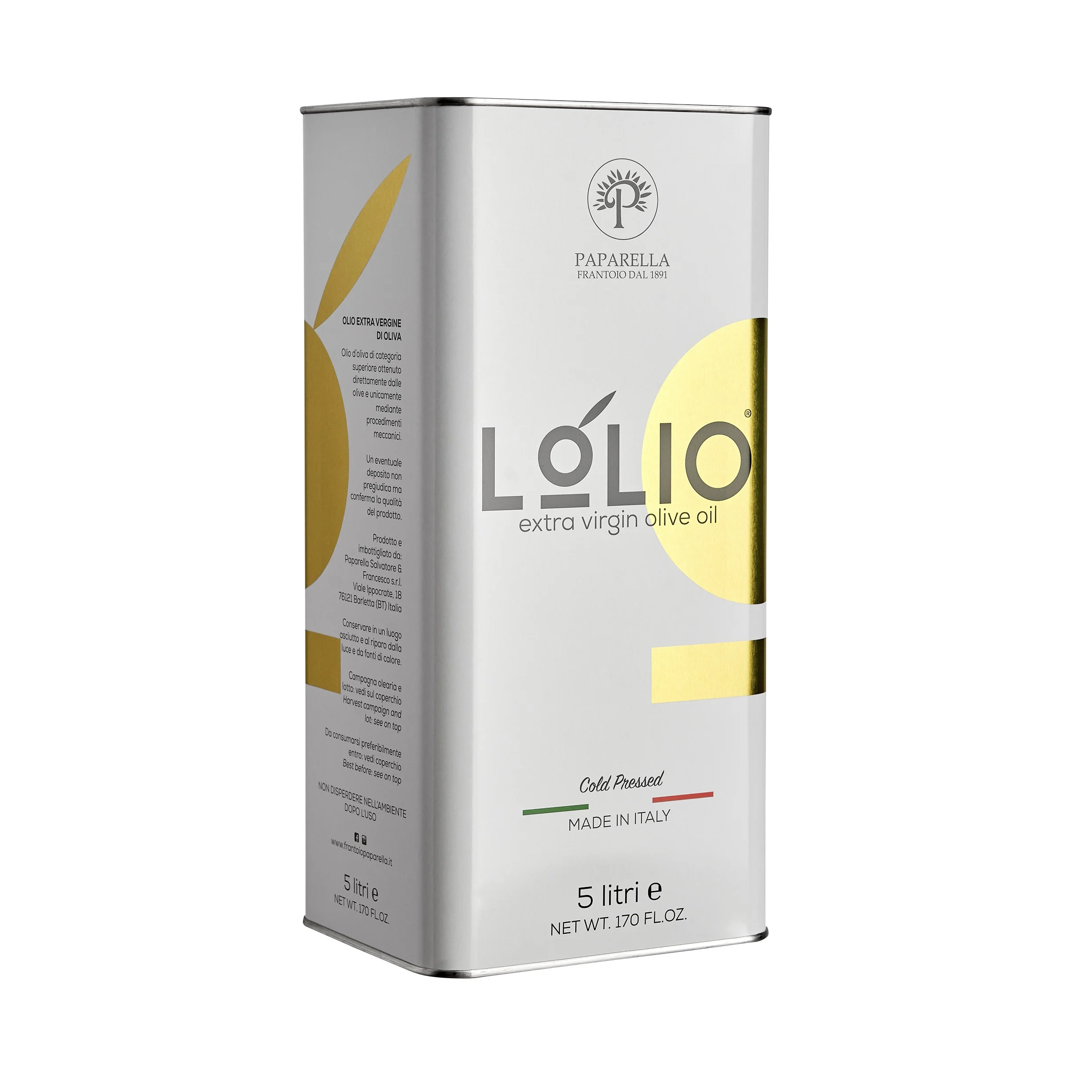 Высококачественное итальянское оливковое масло Evo Gold Extra Virgin Latta Tin 5L для розничной торговли