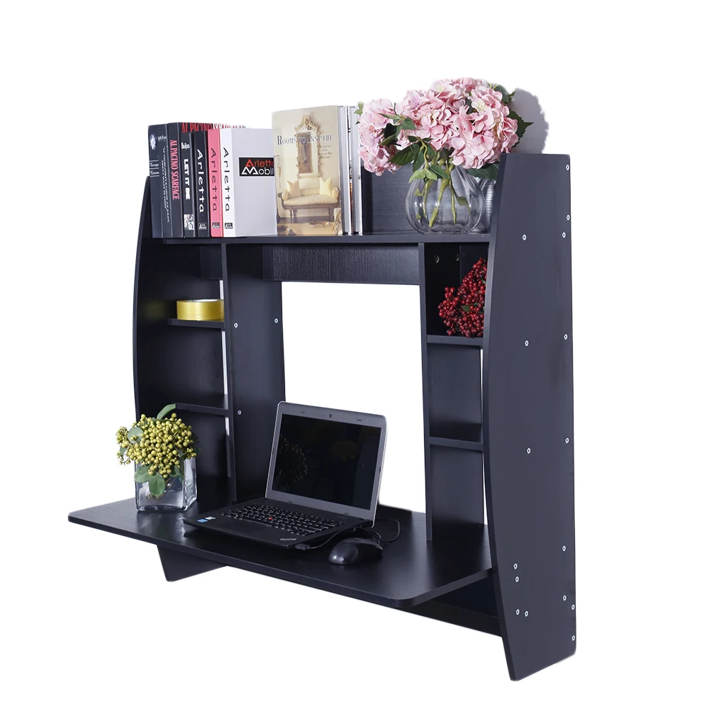 Wall mounted computer office desk set table wood small home furniture modern
