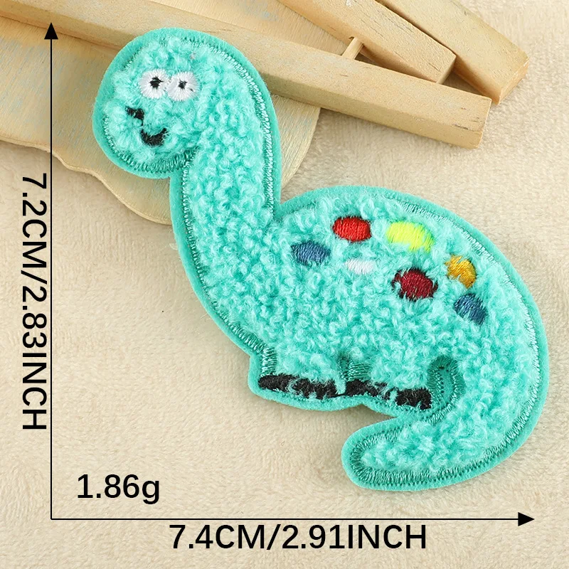 Без клея Симпатичные нашивки в форме динозавра тигра медведя виде животных синели для детской одежды