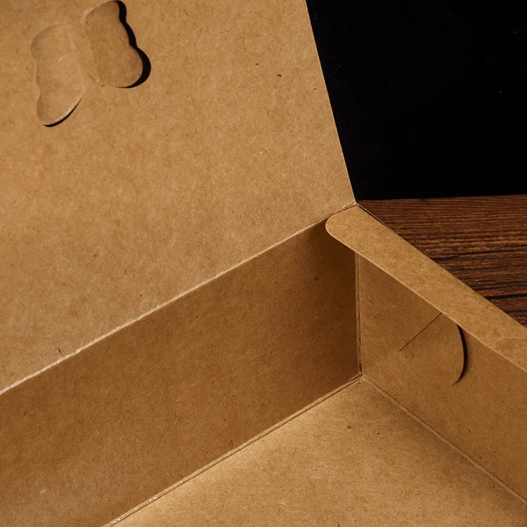 Square base food grade kraft paper salad box pizza pasta fried chicken bread takeaway package