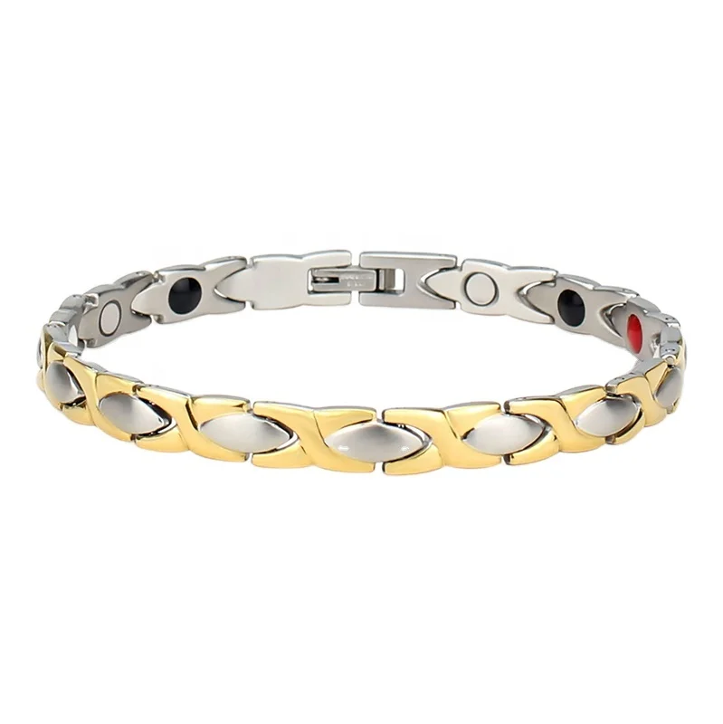 99.9999 germanium bracelet men Titanium Bracelet with health care stone titanium titanium germanium power ionics bracelet OEM