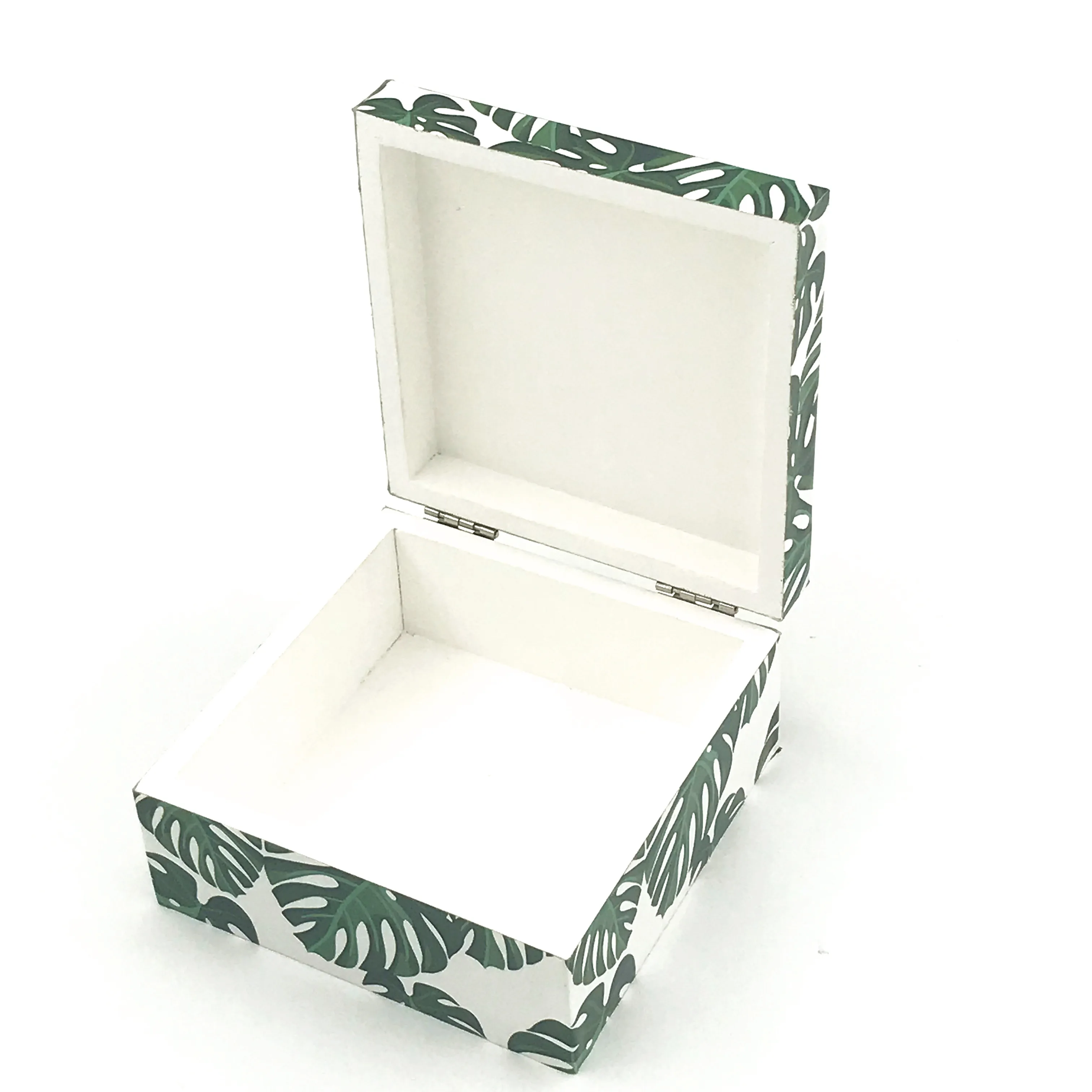 MDF printing wood storage box wooden jewelry box with DIY sticker paper