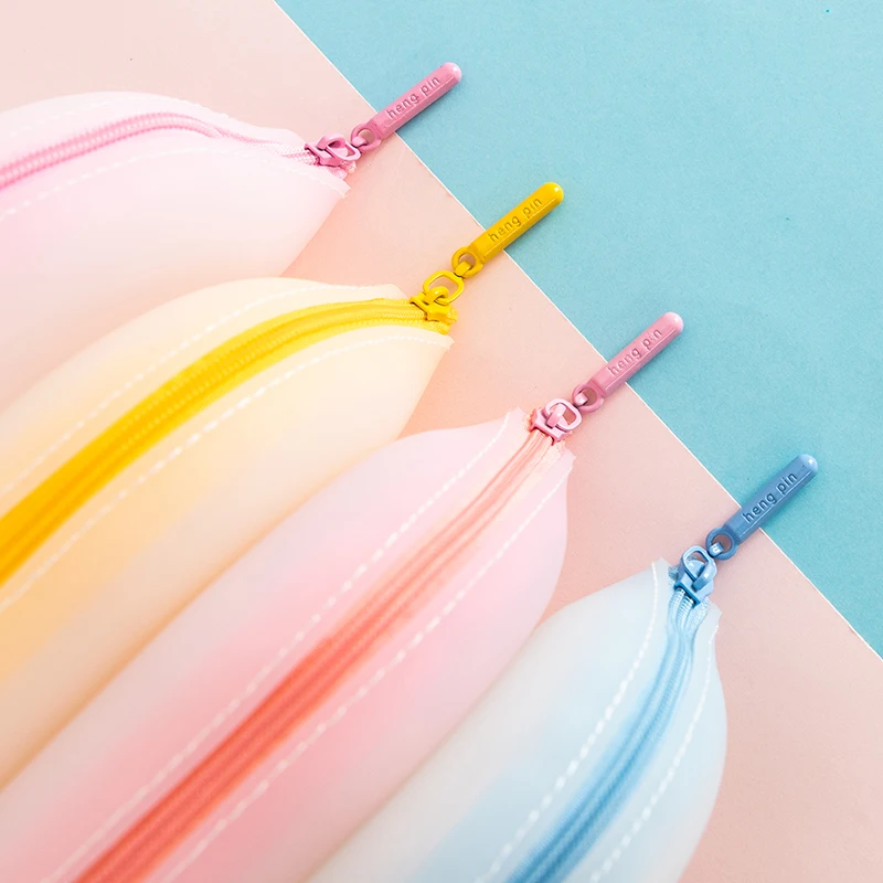 
Beauty Pencil Bags For Girl Silicone Stationary Pencil Bag 