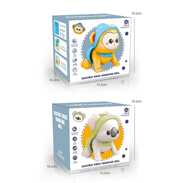 New arrival electric crawling baby toys two cute looks educational with 16 songs recording mode interactive toys for kids