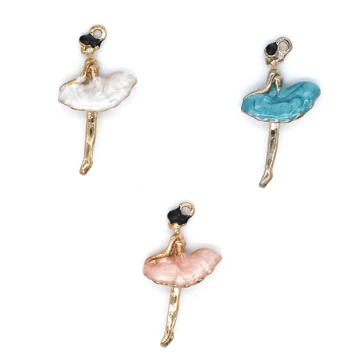 DIY jewelry findings & components dancing ballerina dancer charm pendant 15*29mm