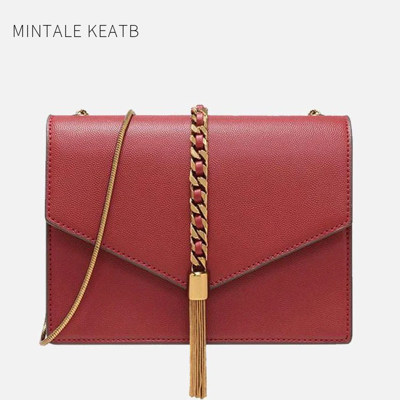 Luxury Tassel Envelope Women Messenger Bag High Quality Pu Leather Built-in Makeup Mirror Fashion Ladies Shoulder Bag