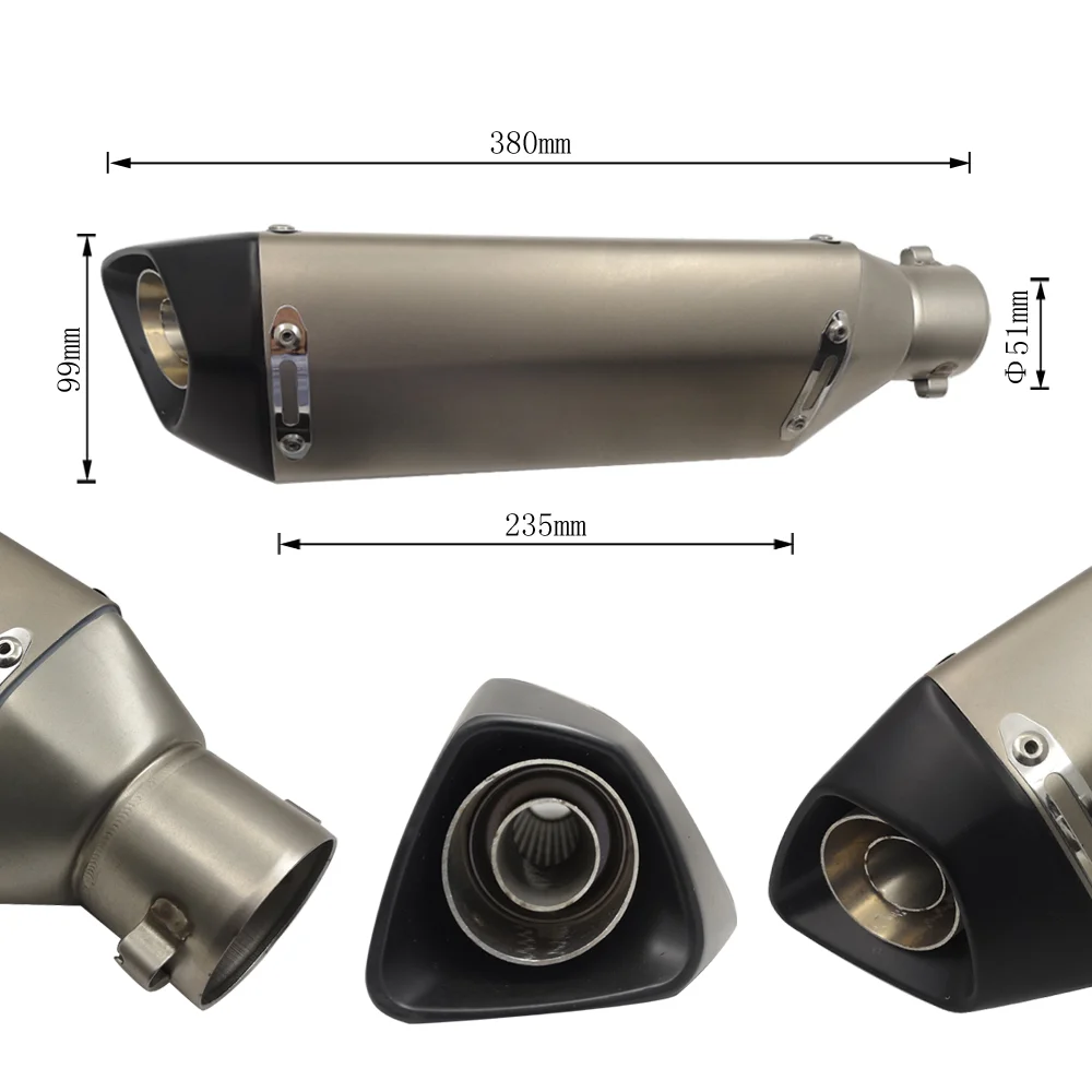 Universal AK Motorcycle Exhaust Pipe Muffler Silencer Escape With DB killer For 35-51mm CB400 GY6 nmax msx125 crf 230 gsr 600