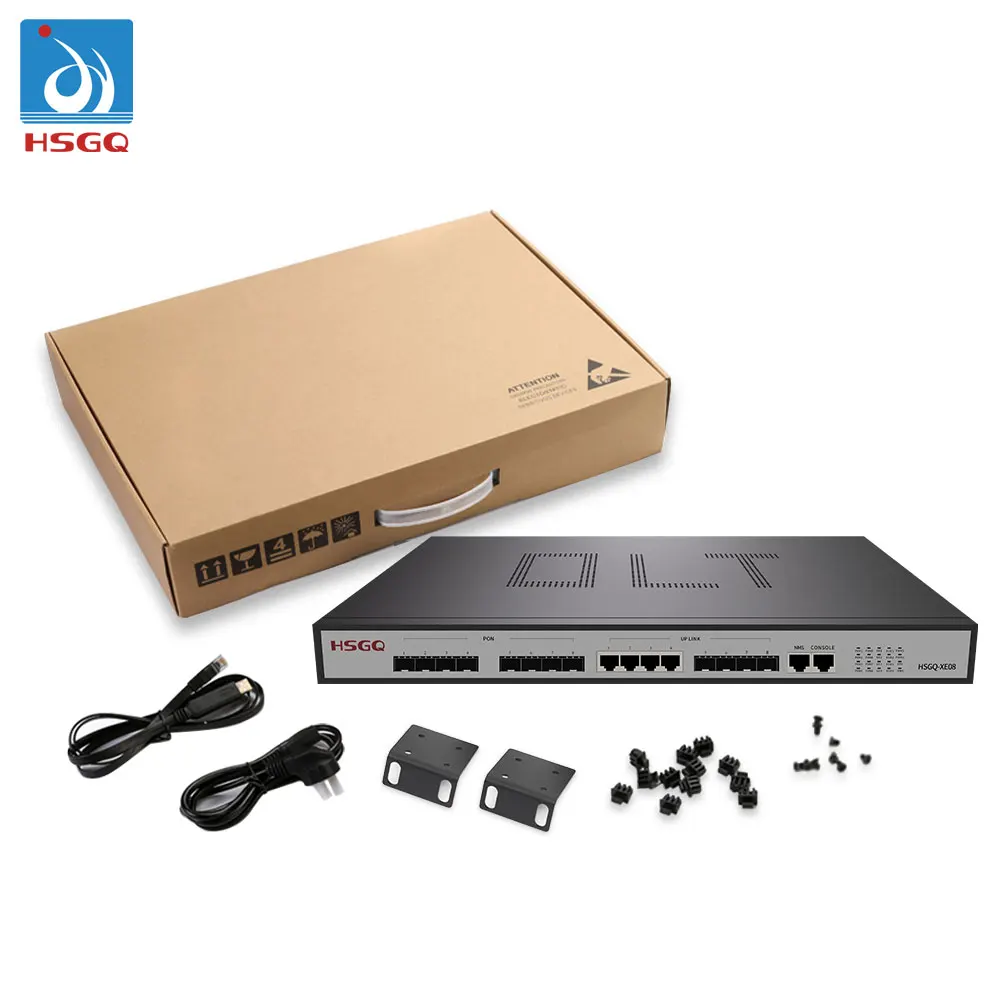 HSGQ-XE08 10G EPON OLT 10 gigabit 8 PON портов GEPON поддержка L3 маршрутизатор/переключатель fiberhome