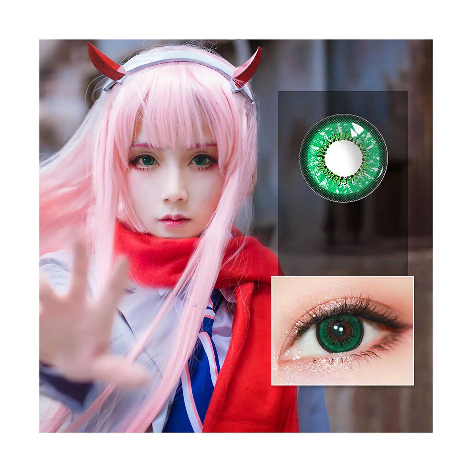 Любовь слова Qa02 14,5 мм зеленый цвет линзы контактные натуральные контактные линзы для контакта ежегодные цветные оптовые продажи Soflens