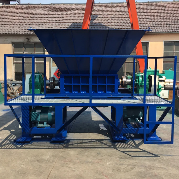 big plastic film double shaft recycling shredder shredding machine