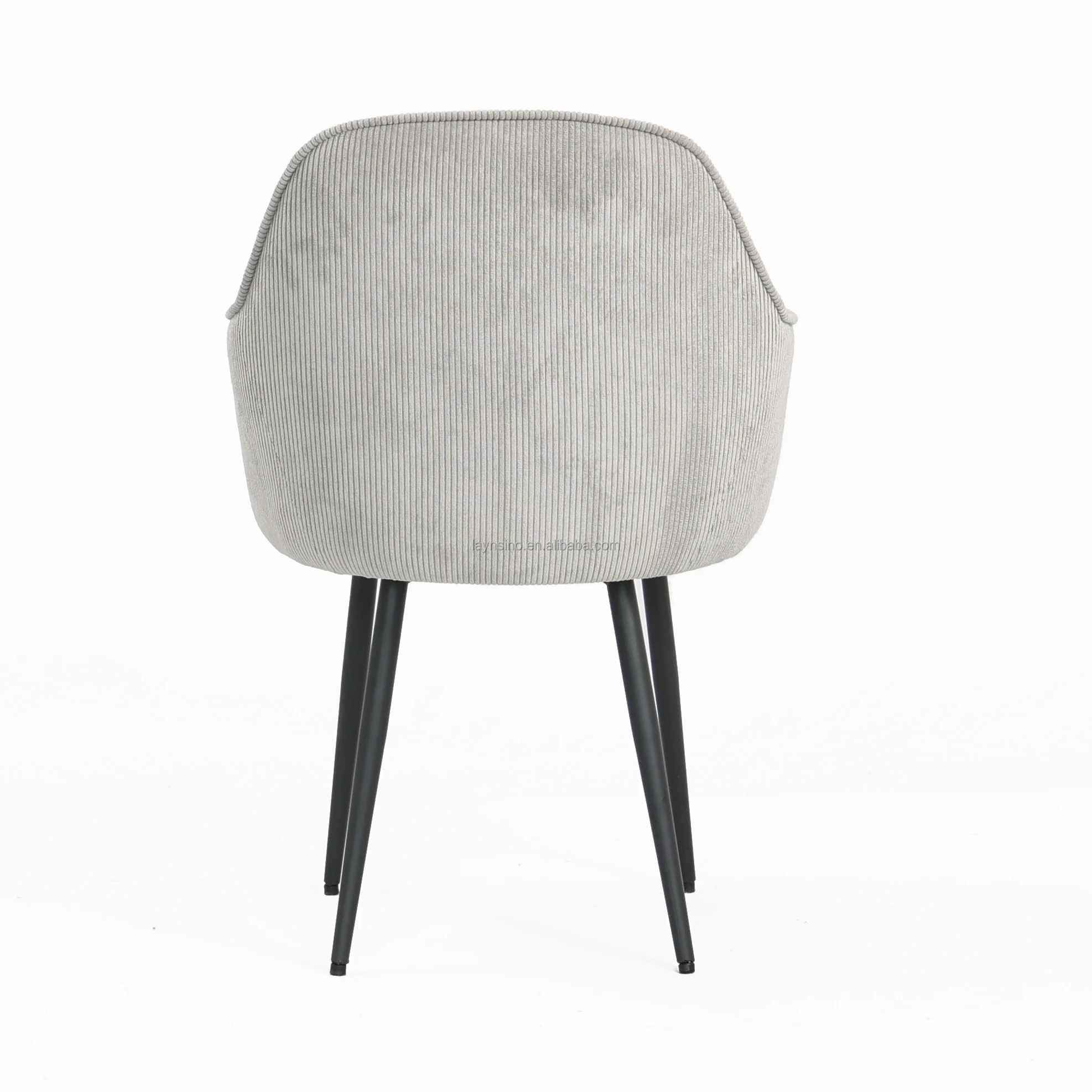 Nordic Hot Selling Furniture Modern Metal Legs High Back Velvet Arm Rest Dining Chairs