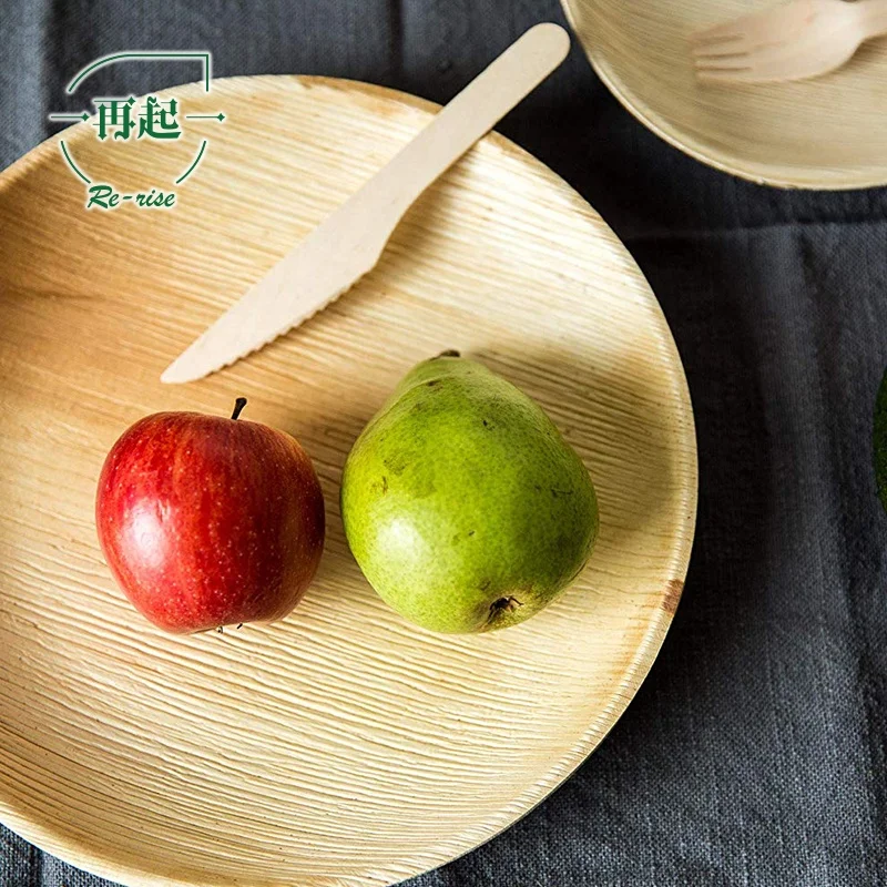 
165mm Disposable Wooden Knife with Embossed Handle, Flag Shape 