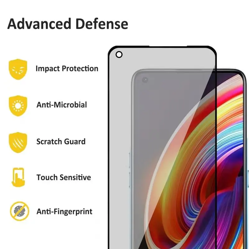 2.5d Full Cover Hd Tempered Glass Anti Spy Privacy Screen Protector For Oppo Realme 7pro X7 X7 Pro Reno 4se