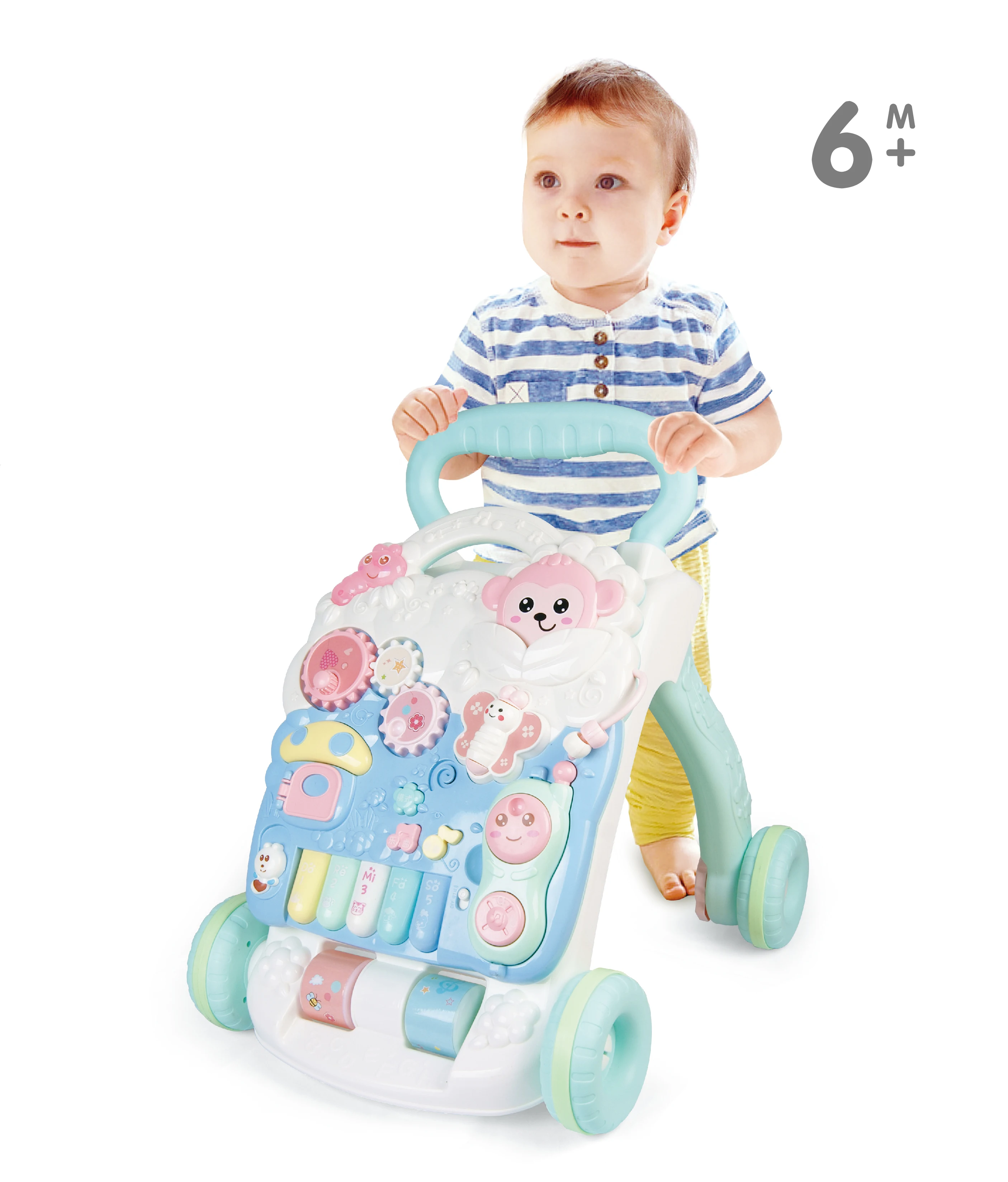 New multifunction plastic musical educational learning push baby activity walker for kids