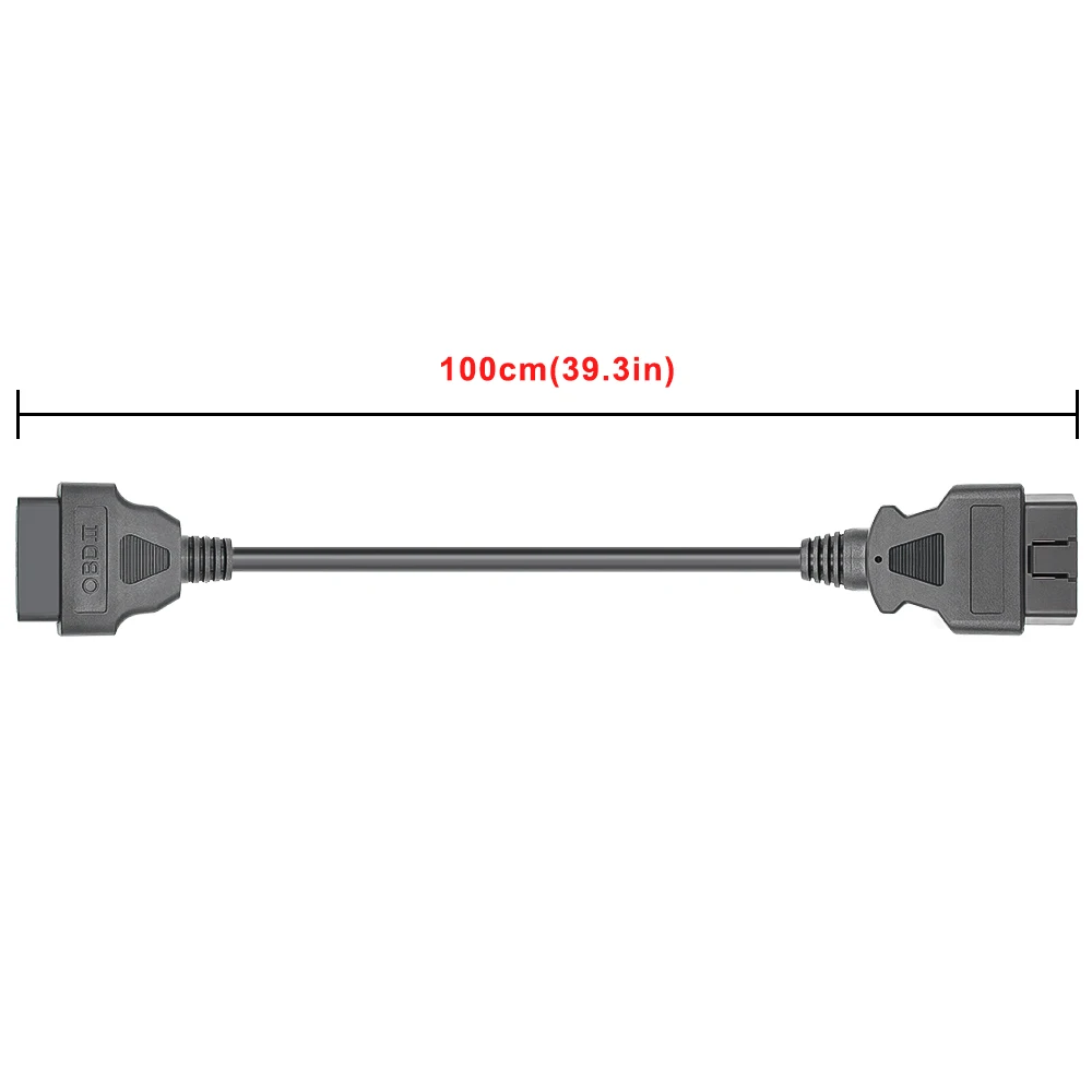 Universal 16PIN Full Chip 100CM OBD2 Male to Female OBD2 Extension Cable Support For All OBDII Code Scanners