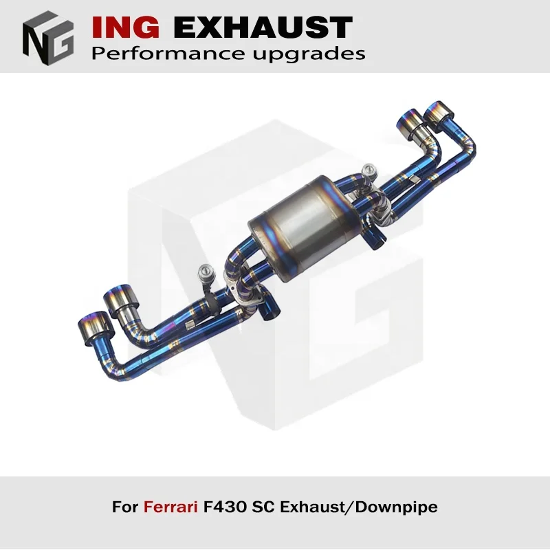 ING new style for 2005-up Ferrari F430 Scuderia 6.3 titanium alloy catback exhaust valve car pipe auto parts