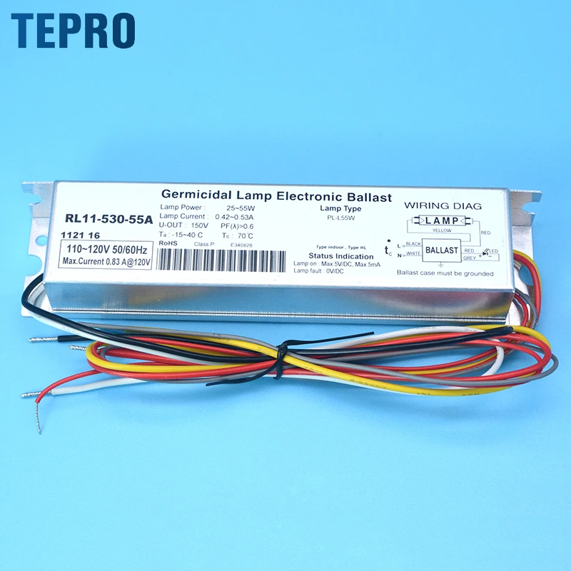 RL11-530-55A Т5 55 Вт ультрафиолетовая бактерицидная лампа балласт мгновенный Запуск электрического балласта для амальгамной лампы низкого давления