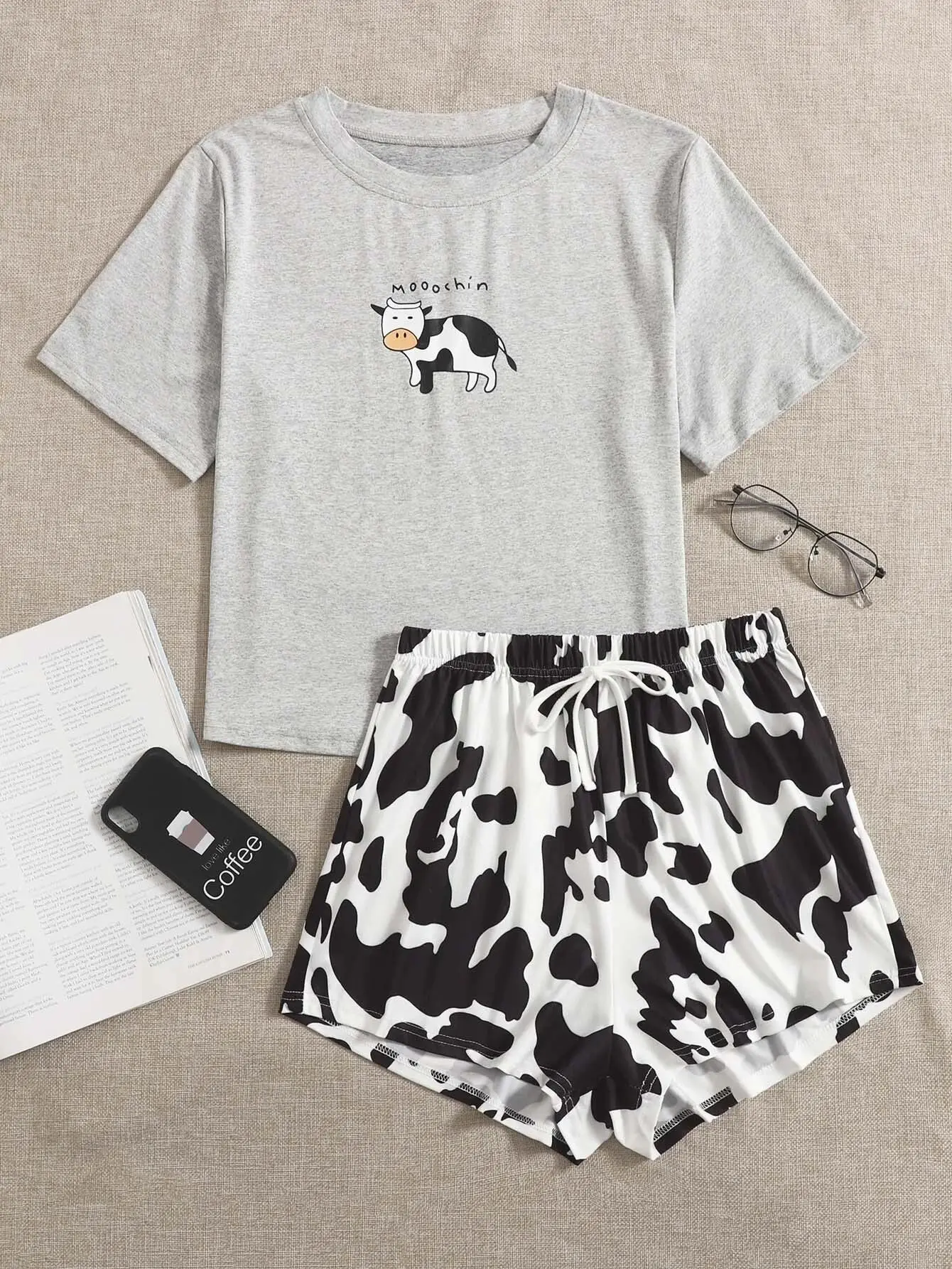 SFY-Y1262 Sexy Loungewear Hot Girls nighty for women Summer Printed Shorts 2pcs Set Soft Pajamas Home Wear Set Causal Pjyamas