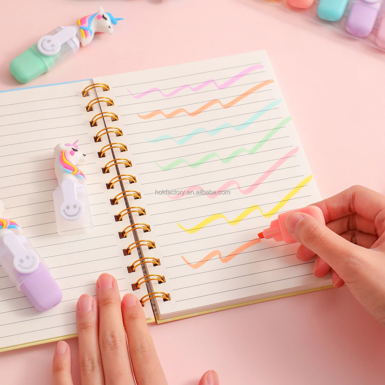 6 sets of cartoon watercolor pens for children, six-color brush set for primary school students, stationery markers