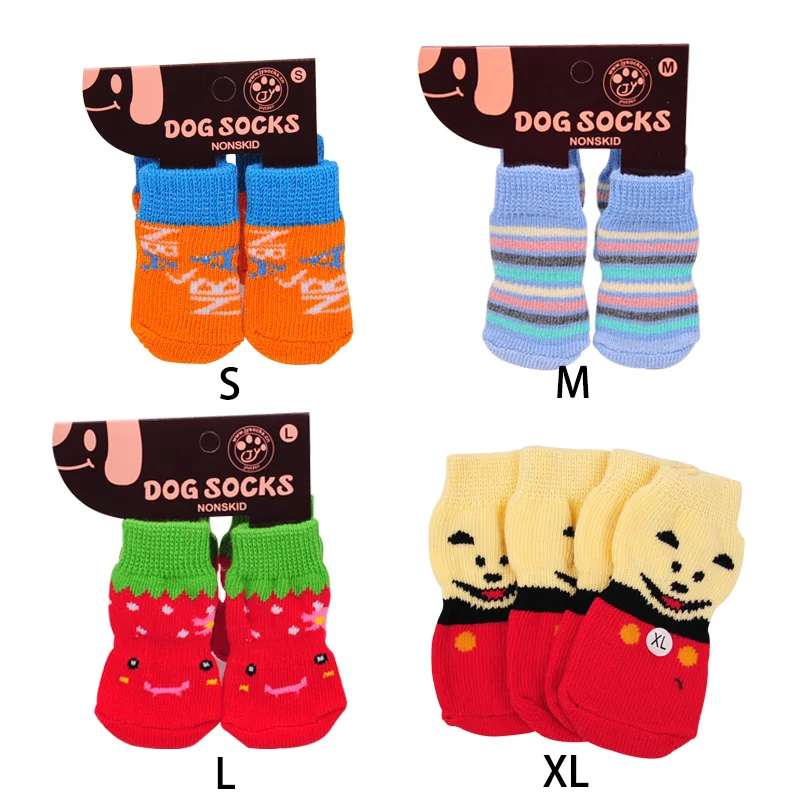 Factory wholesale non-slip knitted pet socks teddy dog socks dog pet wool socks cat shoes pet supplies