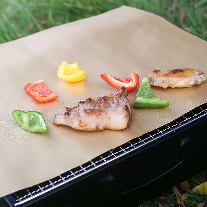 Cheap black gold high end oven silicone square heat resistant bbq grill mat non stick