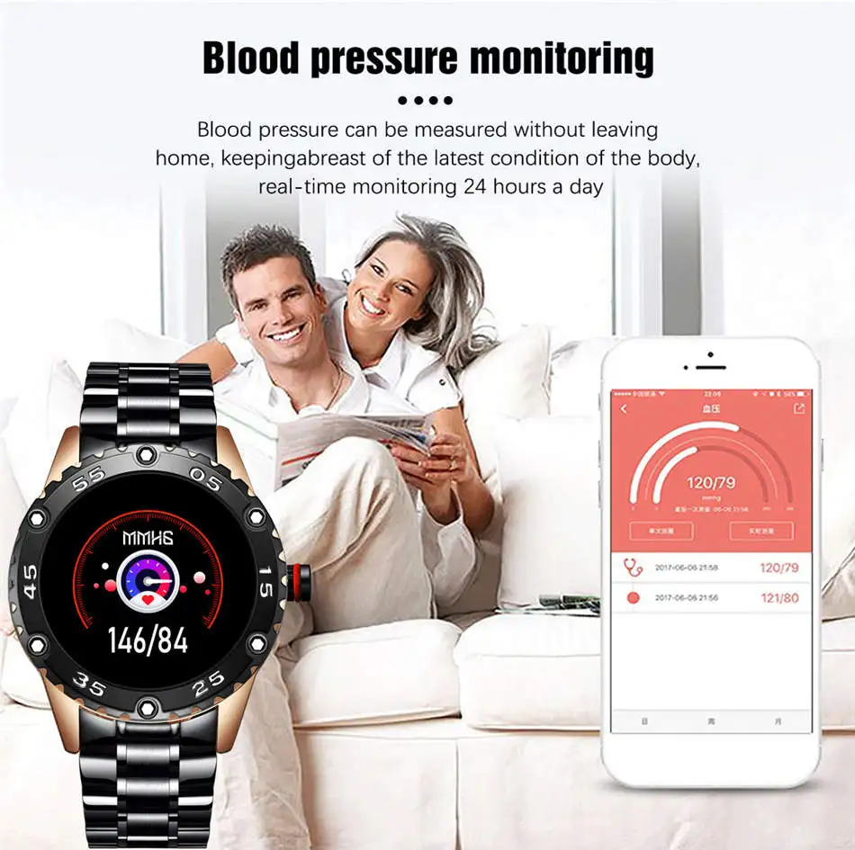 Lige BW0153 из нержавеющей стали Smartwatch напоминание спортивный водонепроницаемый новый 2021 мужские