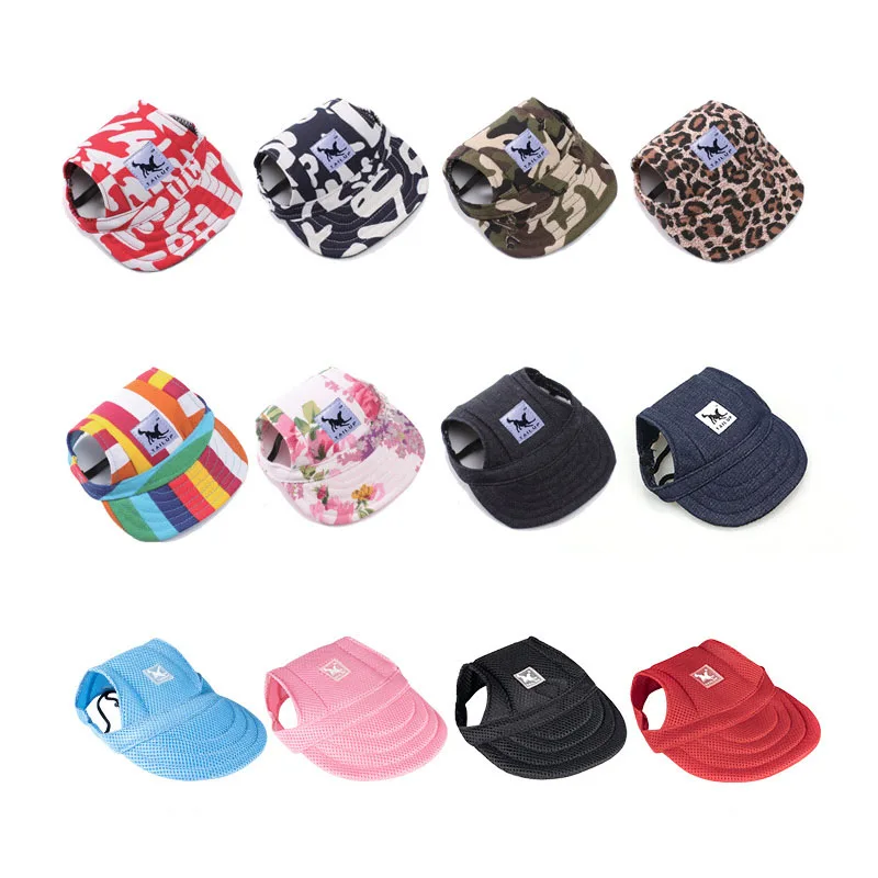 Dog Baseball Cap Visor Sunbonnet Outfit Adjustable Dog Outdoor Sport Sun Protection Baseball Hat Cap with Ear Holes for Puppy