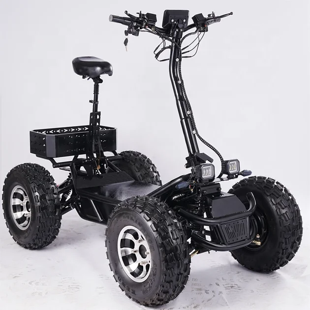 Adult Four Wheels Electric Scooter ATV with Baskets and 4x4 ATV Wheels