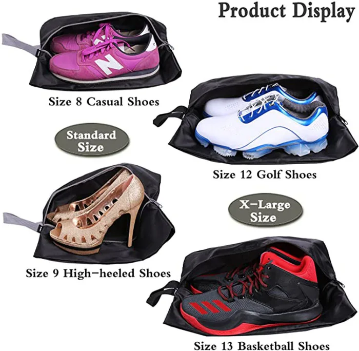 
Travel Shoe Bags Waterproof Nylon with Zipper for Men & Women 