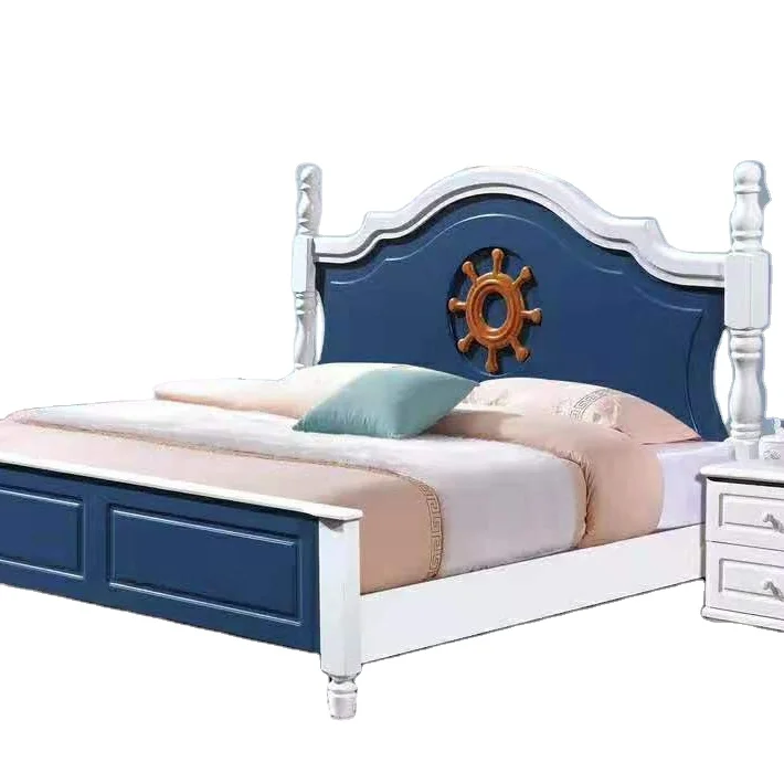 modern solid wood teen bedroom furniture solid wood bed queen size  bed child children bedroom furniture sbj005