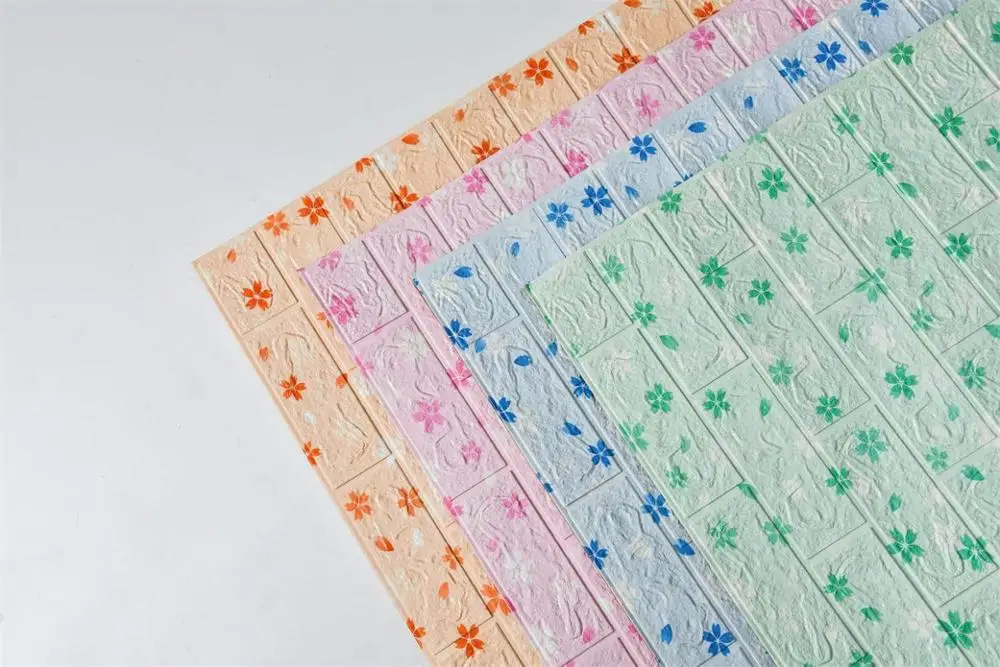 3d XPE foam wallpaper brick  mixed-colors home decor self-adhesive pe foam wall panel