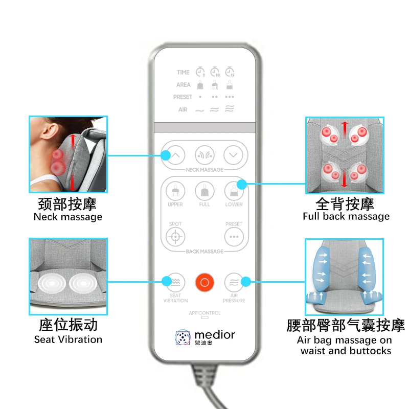 Factory wholesale price OEM full back squeeze neck kneading waist and leg airbag squeeze heating massage cushion